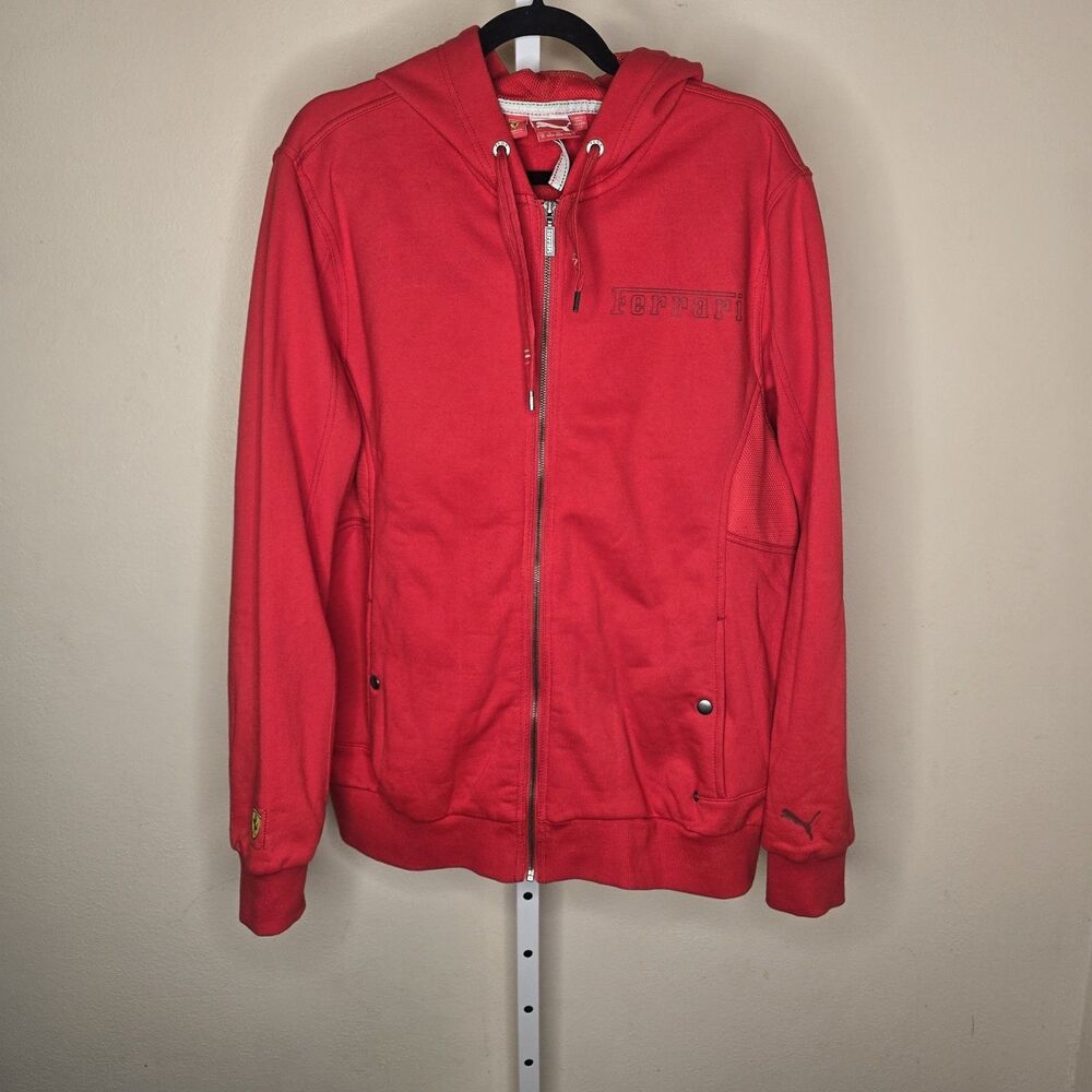 Puma Scuderia Ferrari Men's XL Red Full Zip Hoodie Sweatshirt Motorsport